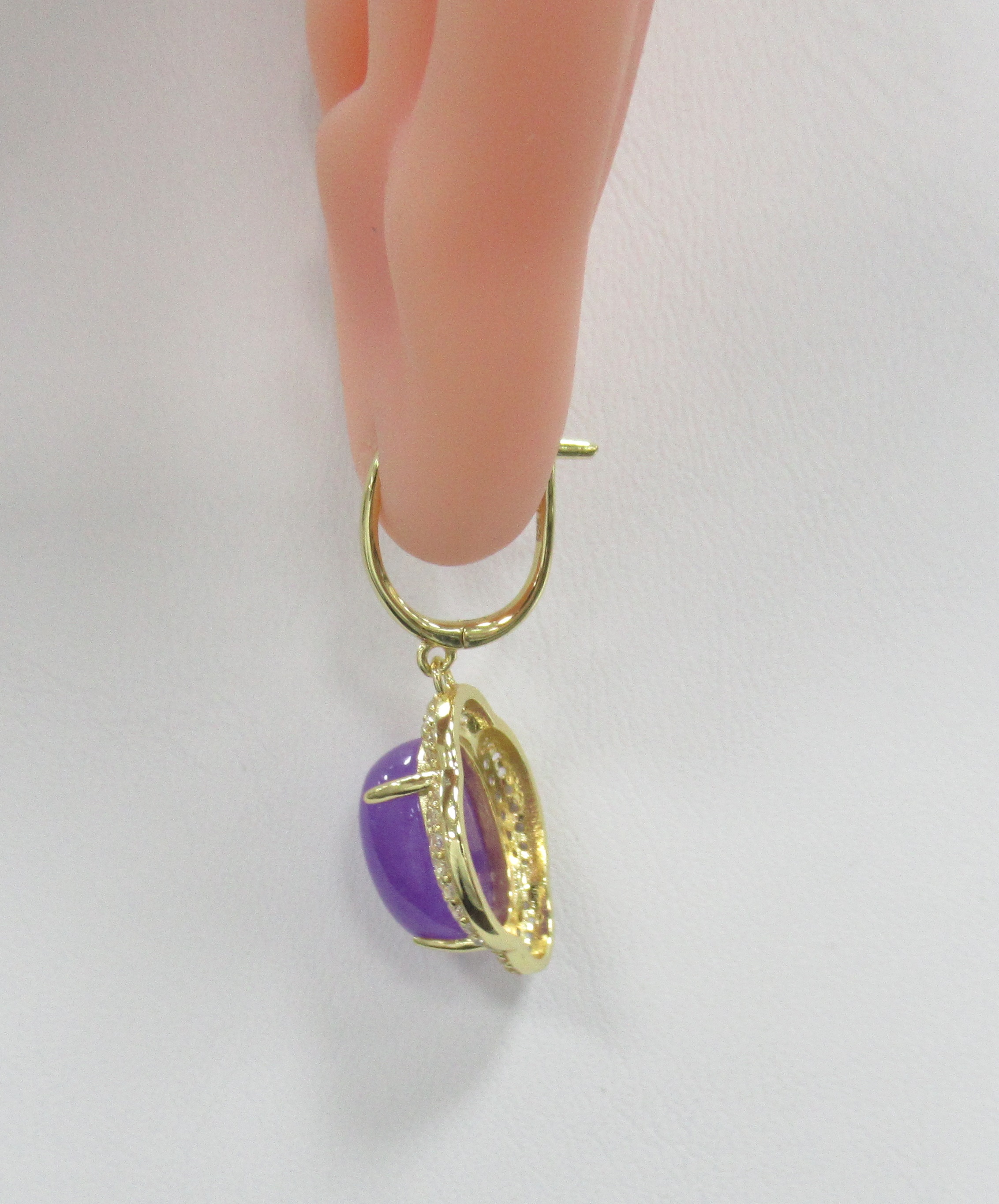 Серебряные серьги с лавандовыми жадеитами